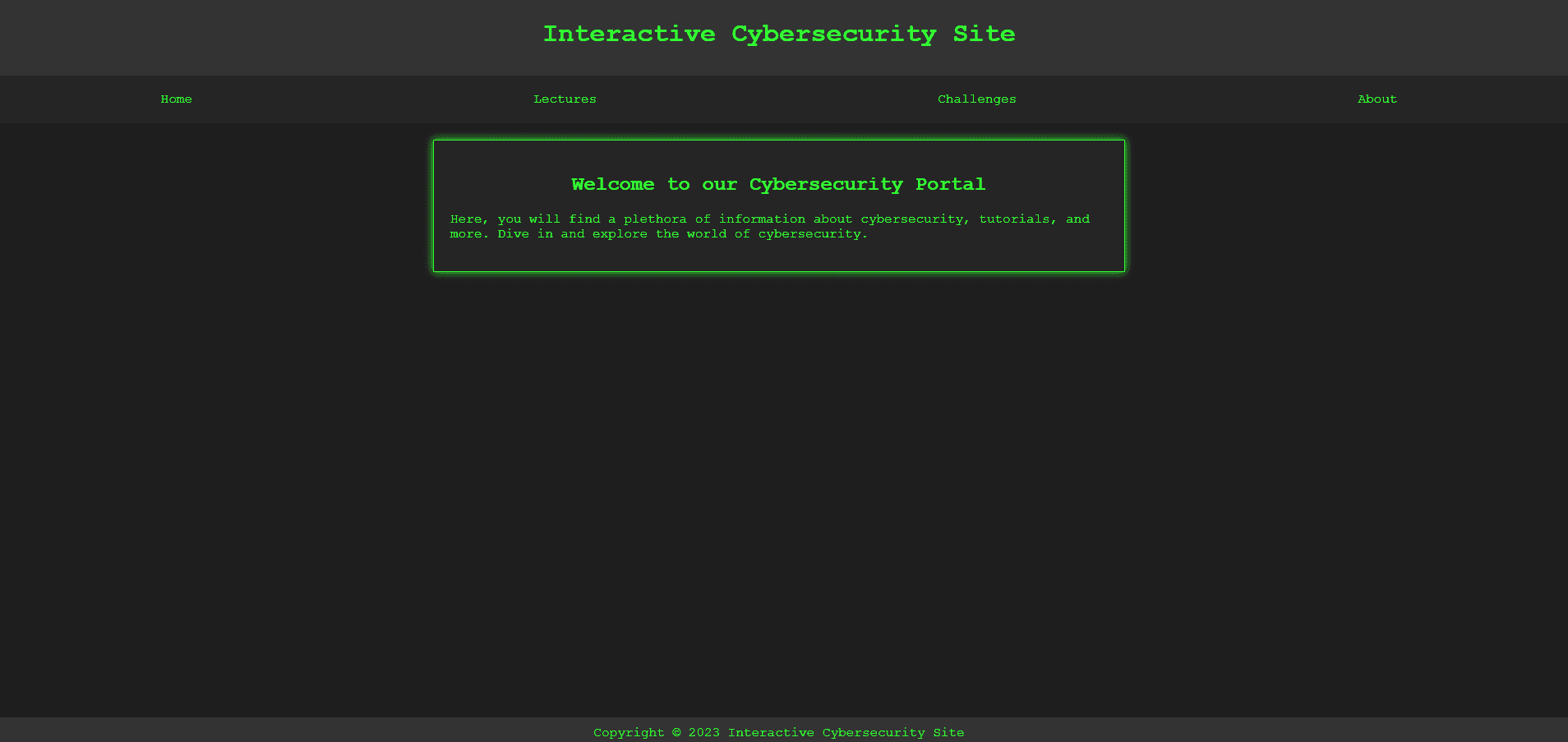 Interactive Cybersecurity Site - Image 1 of 1